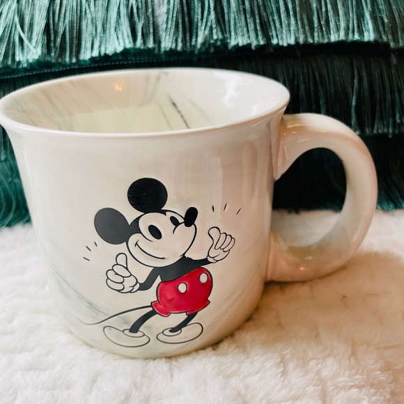 Disney Mickey & Minnie Doublesided Ceramic Marble Glazed Coffee Tea mug NEW - Picture 2 of 3